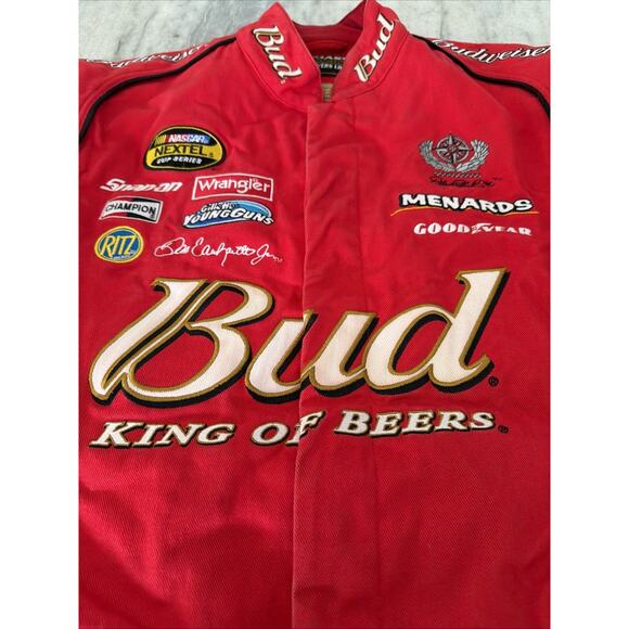VTG NASCAR Dale Earnhardt Jr #8 Budweiser Chase Authentics Racing Jacket Mens L - Picture 4 of 14